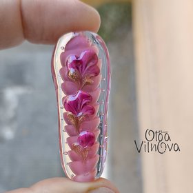 Floral bead with ribbed core #2 image